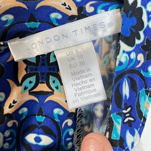 London Times Women's Sleeveless Keyhole Halter Aline Dress size 6 - Picture 9 of 10